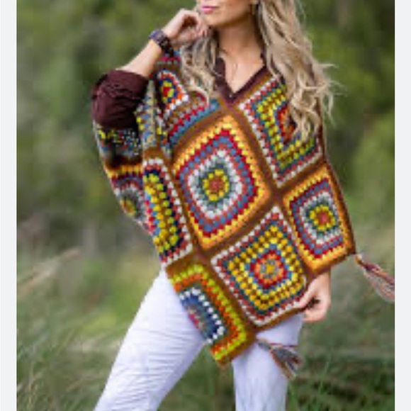 Gorgeous Cienna Crochet afghan poncho new!! - Picture 2 of 3